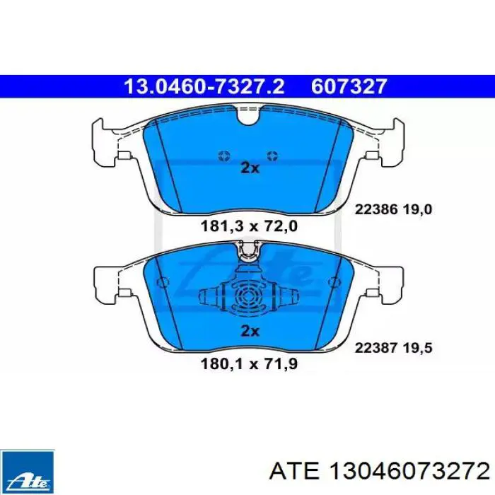 Передние тормозные колодки 13046073272 ATE