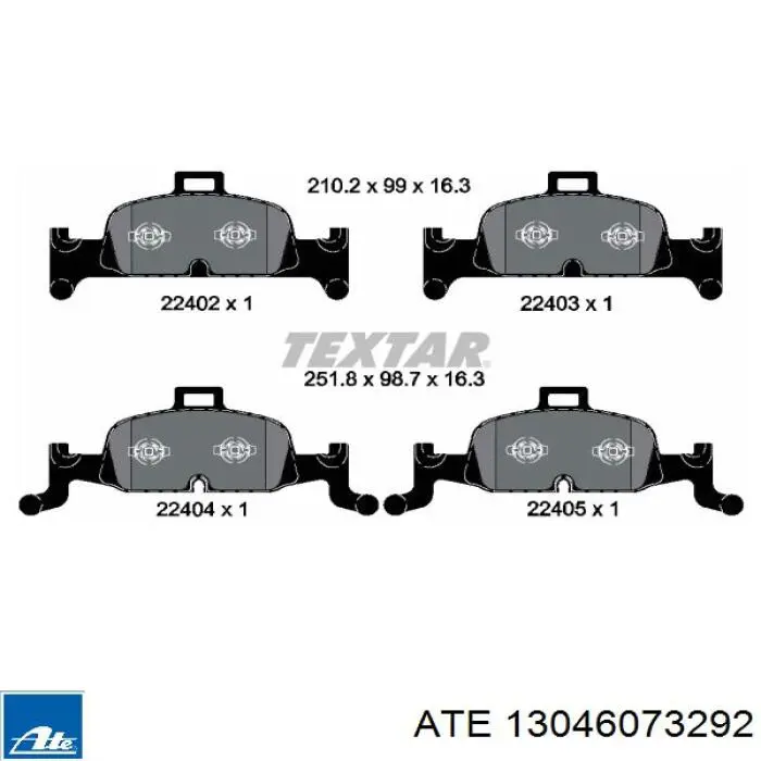 Колодки ATE 13046073292 цена, от 117.60 USD