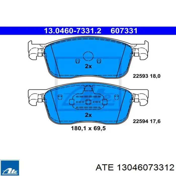 13046073312 ATE sapatas do freio dianteiras de disco