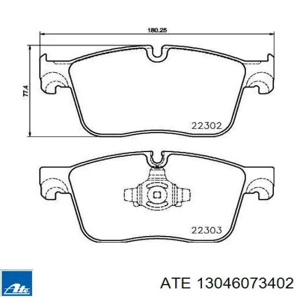 13046073402 ATE sapatas do freio dianteiras de disco