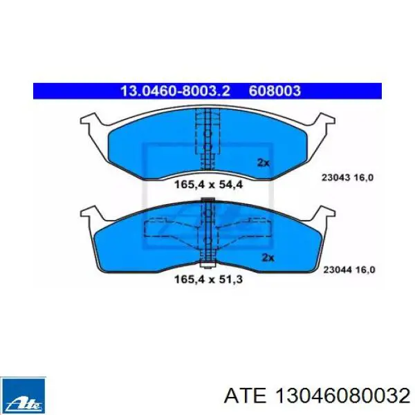 Передние тормозные колодки 13046080032 ATE