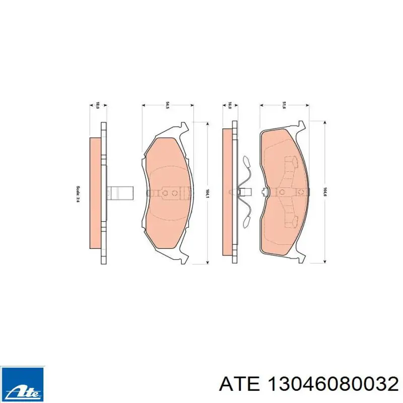 Тормозные колодки ATE 13046080032