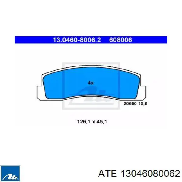 Тормозные колодки ATE 13046080062