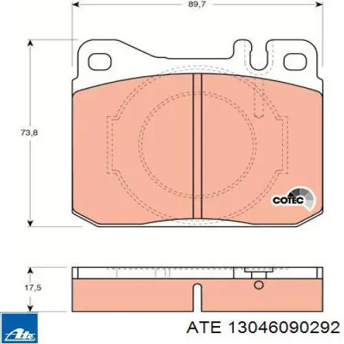 Колодки ATE 13046090292 цена, от 24.62 USD