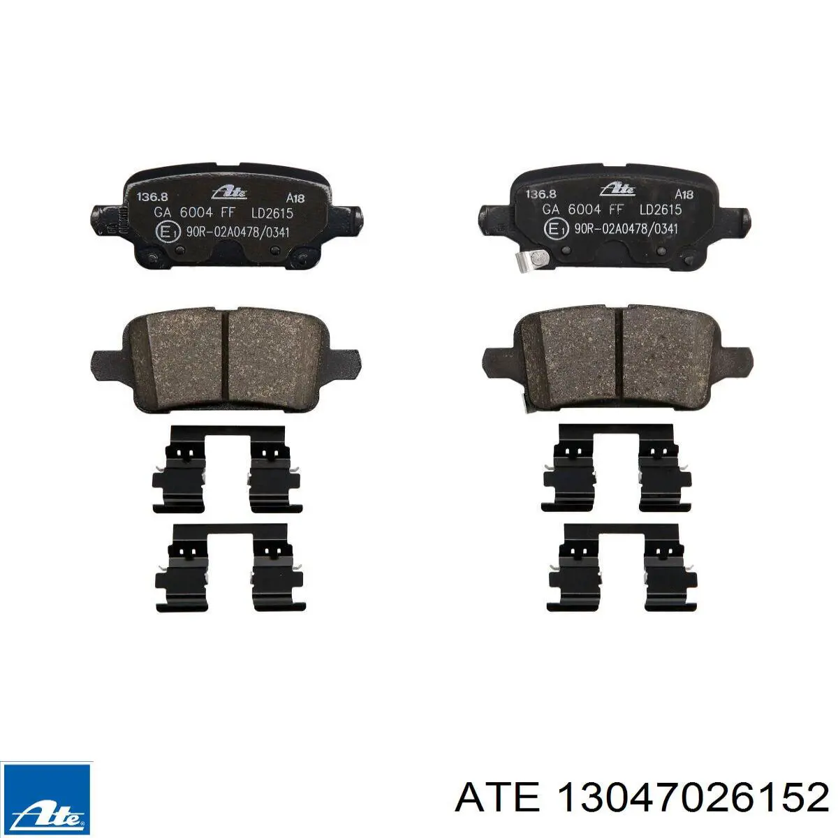 13.0470-2615.2 ATE sapatas do freio traseiras de disco