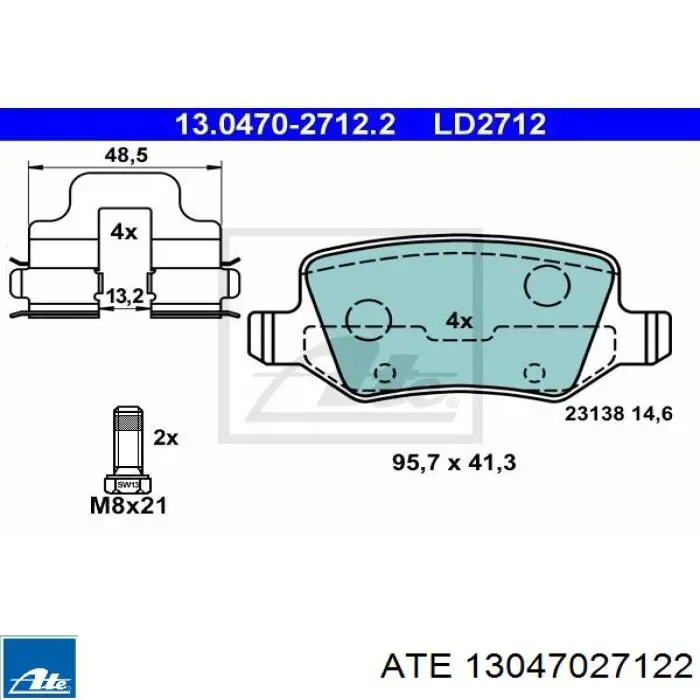 Колодки дисковые  ATE 13047027122 цена, от 26.28 USD