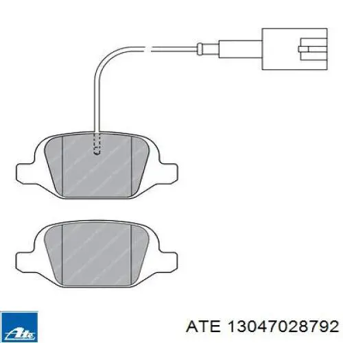 Купить 13047028792 ATE Колодки тормозные задние, дисковые