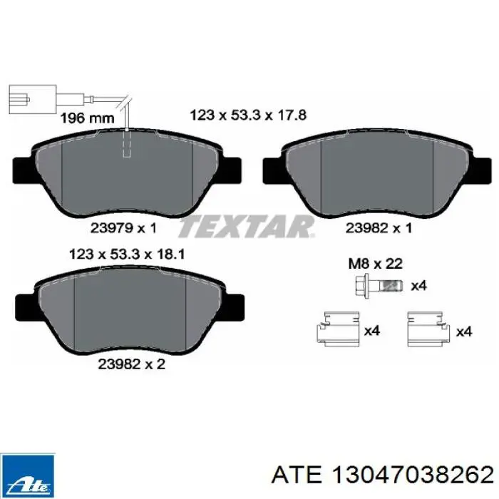 Колодки ATE 13047038262 цена, от 27.03 USD