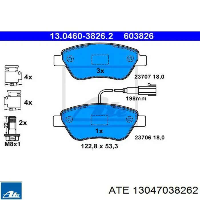 Колодки ATE 13047038262 цена, от 27.03 USD