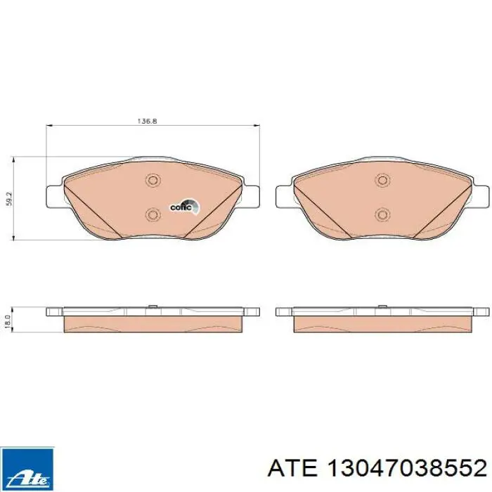 Тормозные колодки ATE 13047038552