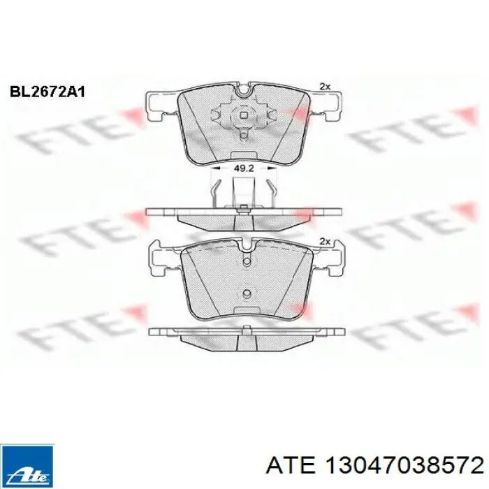 Тормозные колодки ATE 13047038572