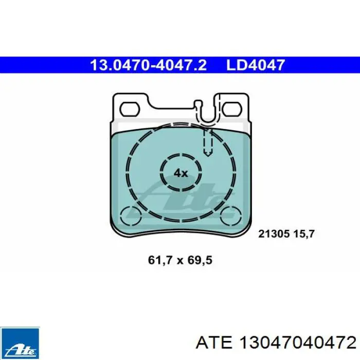 Колодки дисковые  ATE 13047040472 цена, от 28.69 USD