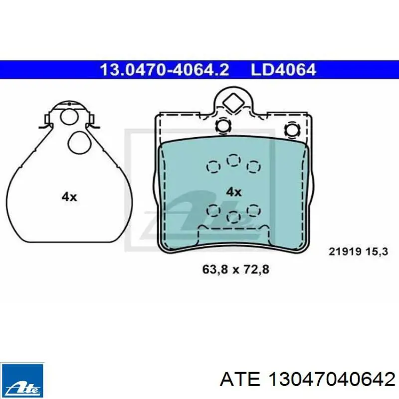 Колодки дисковые  ATE 13047040642 цена, от 22.35 USD