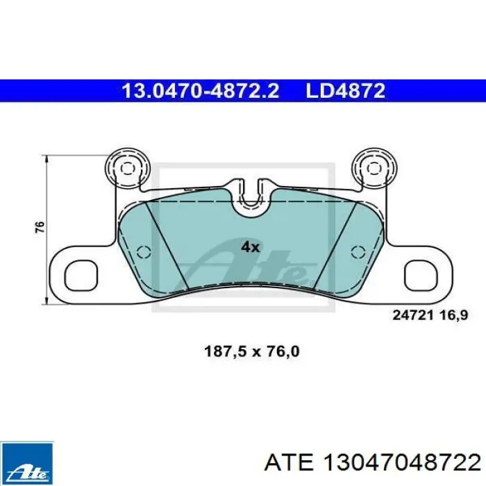 13047048722 ATE sapatas do freio traseiras de disco