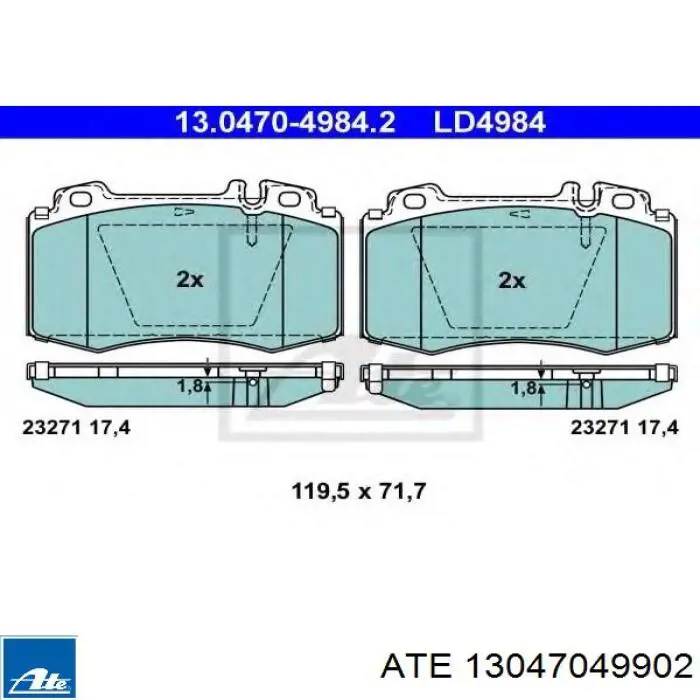 Колодки ATE 13047049902 цена, от 84.80 USD