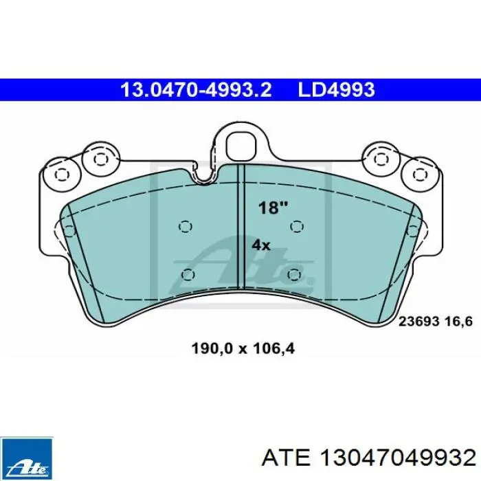 Колодки ATE 13047049932 цена, от 173.11 USD