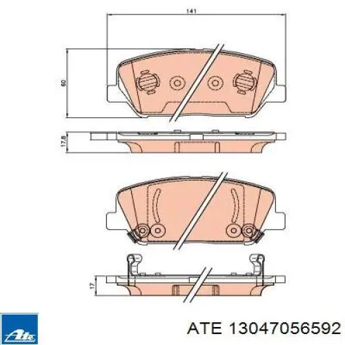 Купить 13047056592 ATE Колодки тормозные