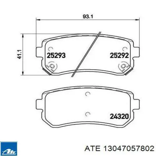 Задние дисковые колодки ATE 13047057802