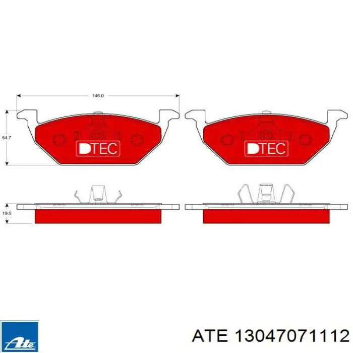 Тормозные колодки ATE 13047071112
