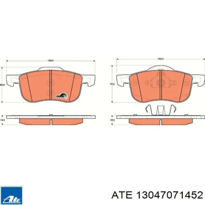 Купить 13047071452 ATE Колодки тормозные