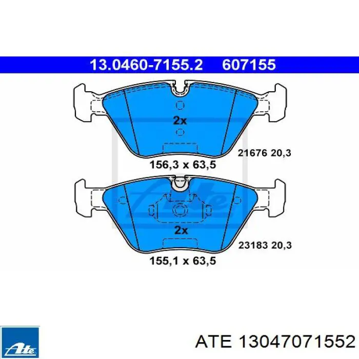 Колодки ATE 13047071552 цена, от 103.62 USD