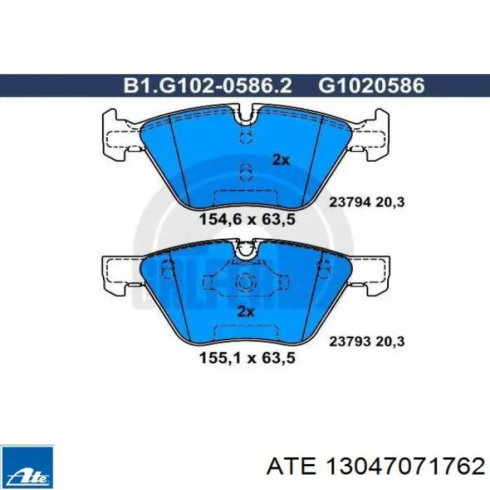Колодки ATE 13047071762 цена, от 69.11 USD