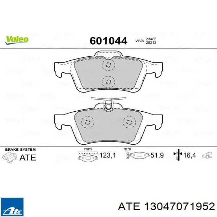 Колодки дисковые  ATE 13047071952 цена, от 27.88 USD