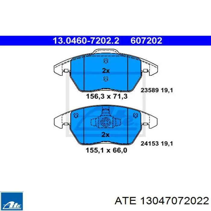 Колодки ATE 13047072022 цена, от 37.38 USD