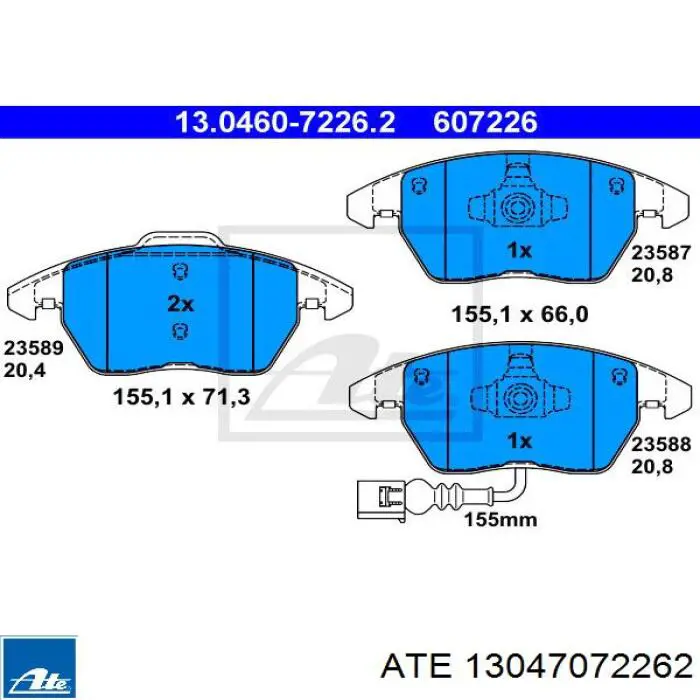 Колодки ATE 13047072262 цена, от 29.88 USD