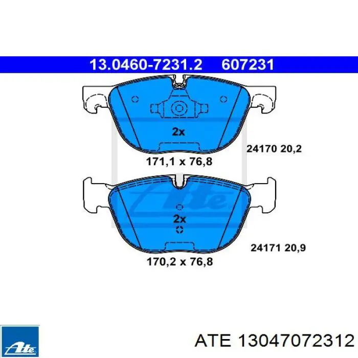 Колодки ATE 13047072312 цена, от 147.30 USD