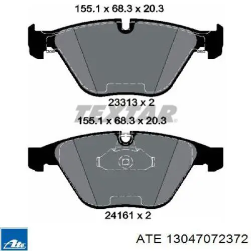Колодки ATE 13047072372 цена, от 57.93 USD