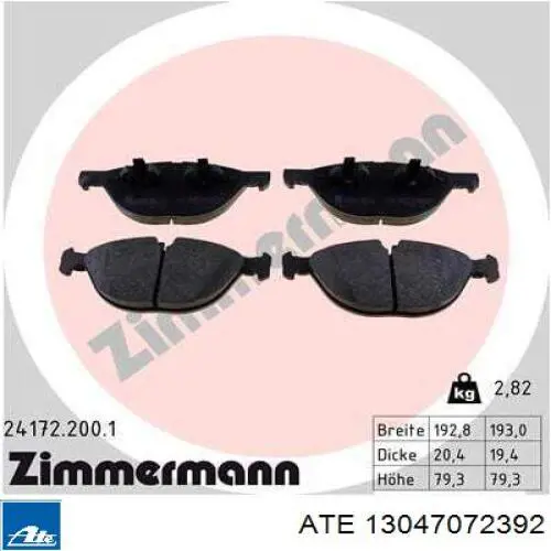 Колодки ATE 13047072392 цена, от 111.63 USD