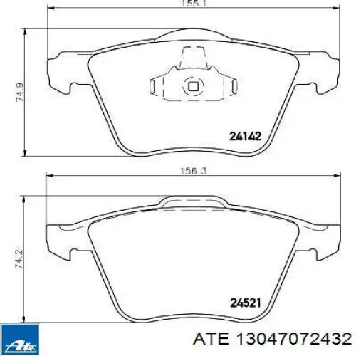 Колодки ATE 13047072432 цена, от 43.95 USD