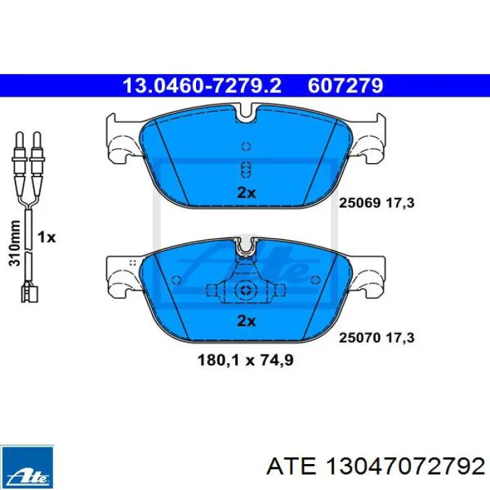 Колодки ATE 13047072792 цена, от 40.30 USD