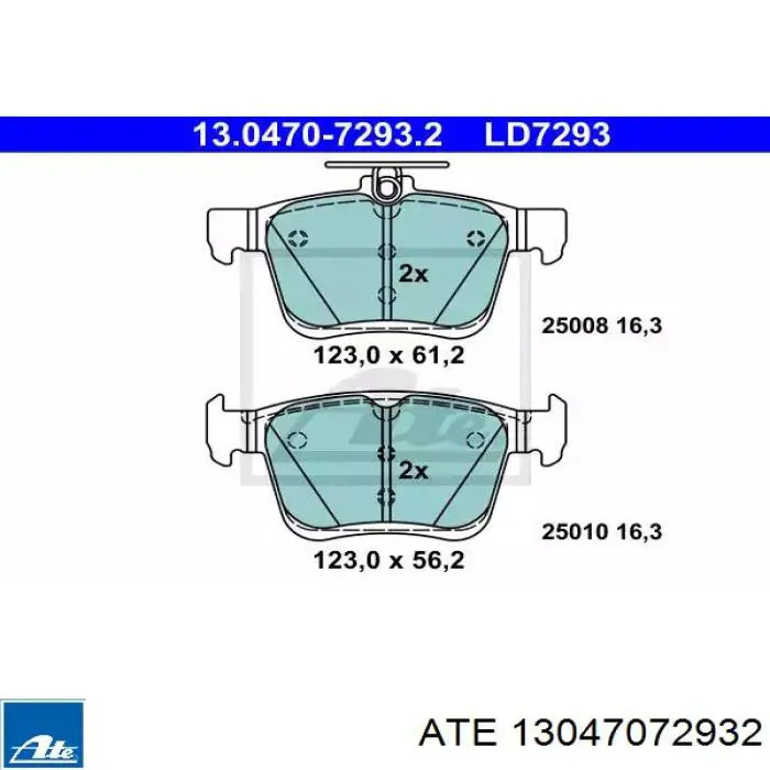 Задние тормозные колодки 13047072932 ATE