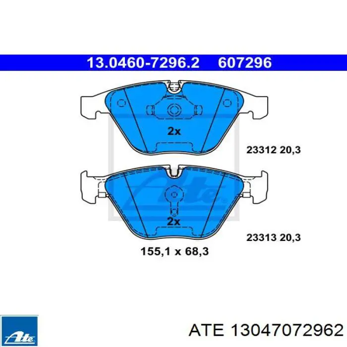 Колодки ATE 13047072962 цена, от 98.91 USD