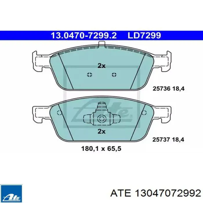 13047072992 ATE передние тормозные колодки