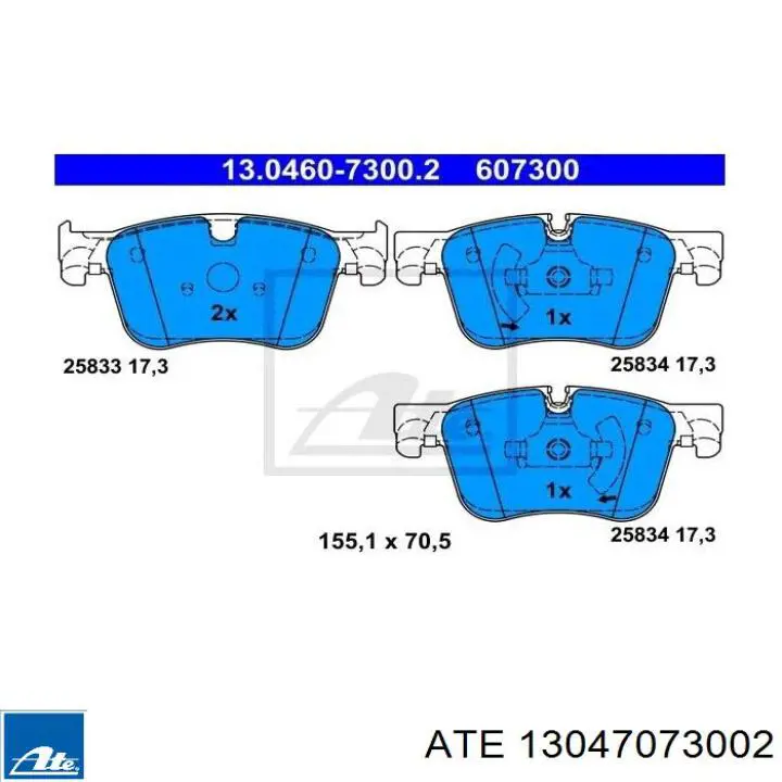 Тормозные колодки ATE 13047073002