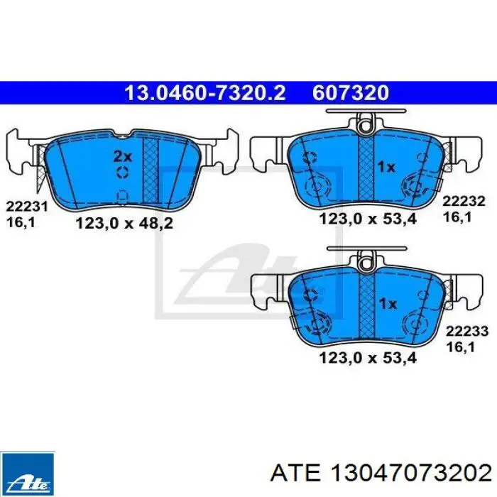 Задние тормозные колодки 13047073202 ATE