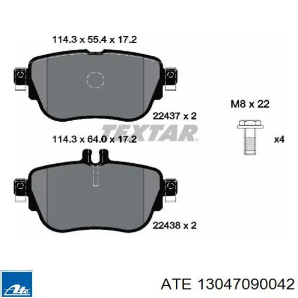 Колодки дисковые  ATE 13047090042 цена, от 96.78 USD