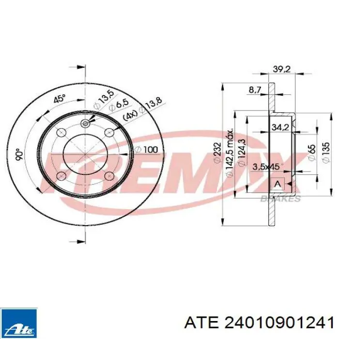 Задний тормозной диск ATE 24010901241 цена, от 20.97 USD