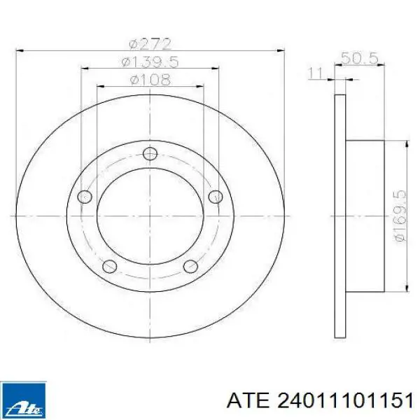 24.0111-0115.1 ATE диск тормозной передний