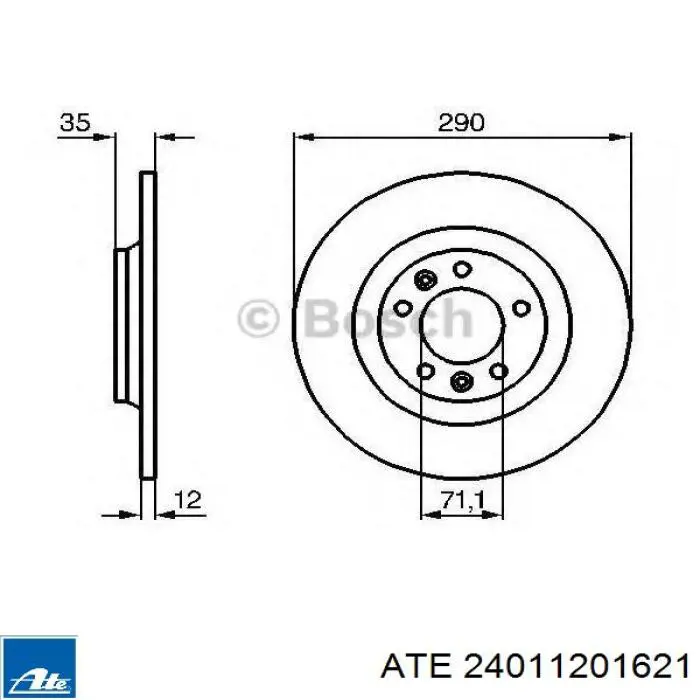 24.0112-0162.1 ATE диск тормозной задний