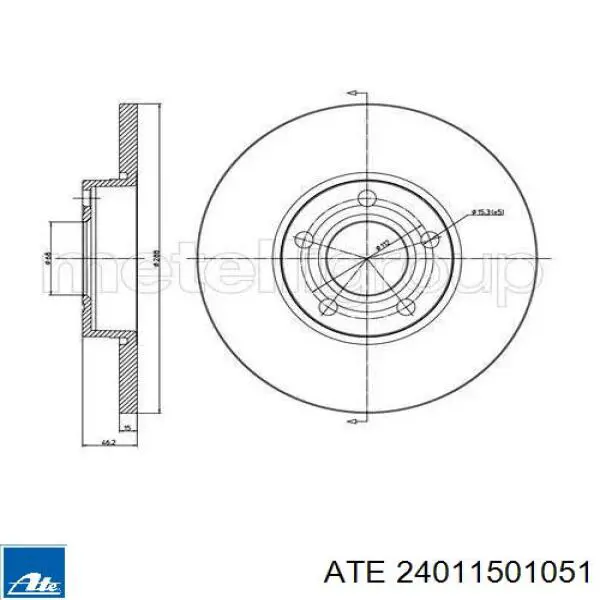 Тормоз дисковый передний ATE 24011501051 цена, от 35.37 USD