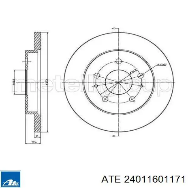 Купить 24011601171 ATE Ротор тормозной