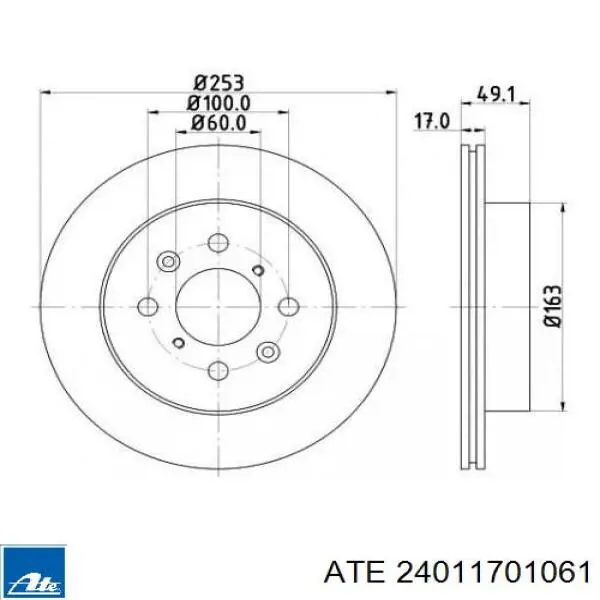 Купить 24011701061 ATE Ротор тормозной