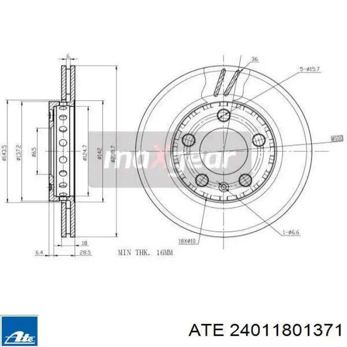 Тормоз дисковый передний ATE 24011801371 цена, от 39.17 USD