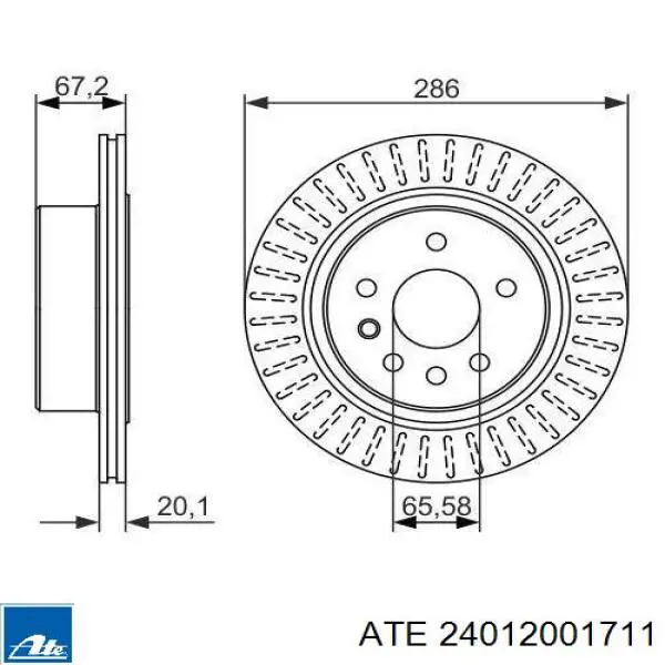 Тормозные диски 24012001711 ATE