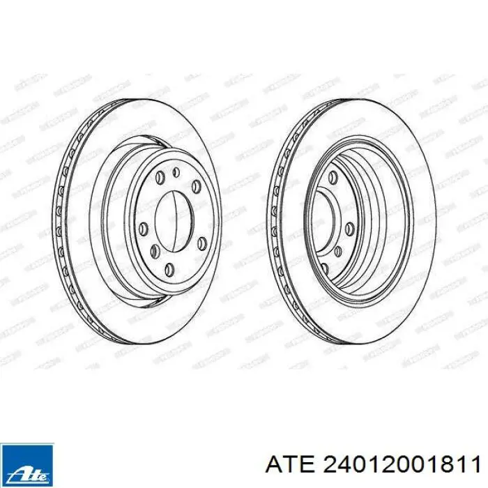 Задний тормозной диск ATE 24012001811 цена, от 55.62 USD