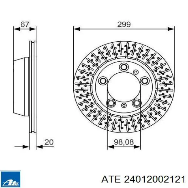 Тормозные диски 24012002121 ATE